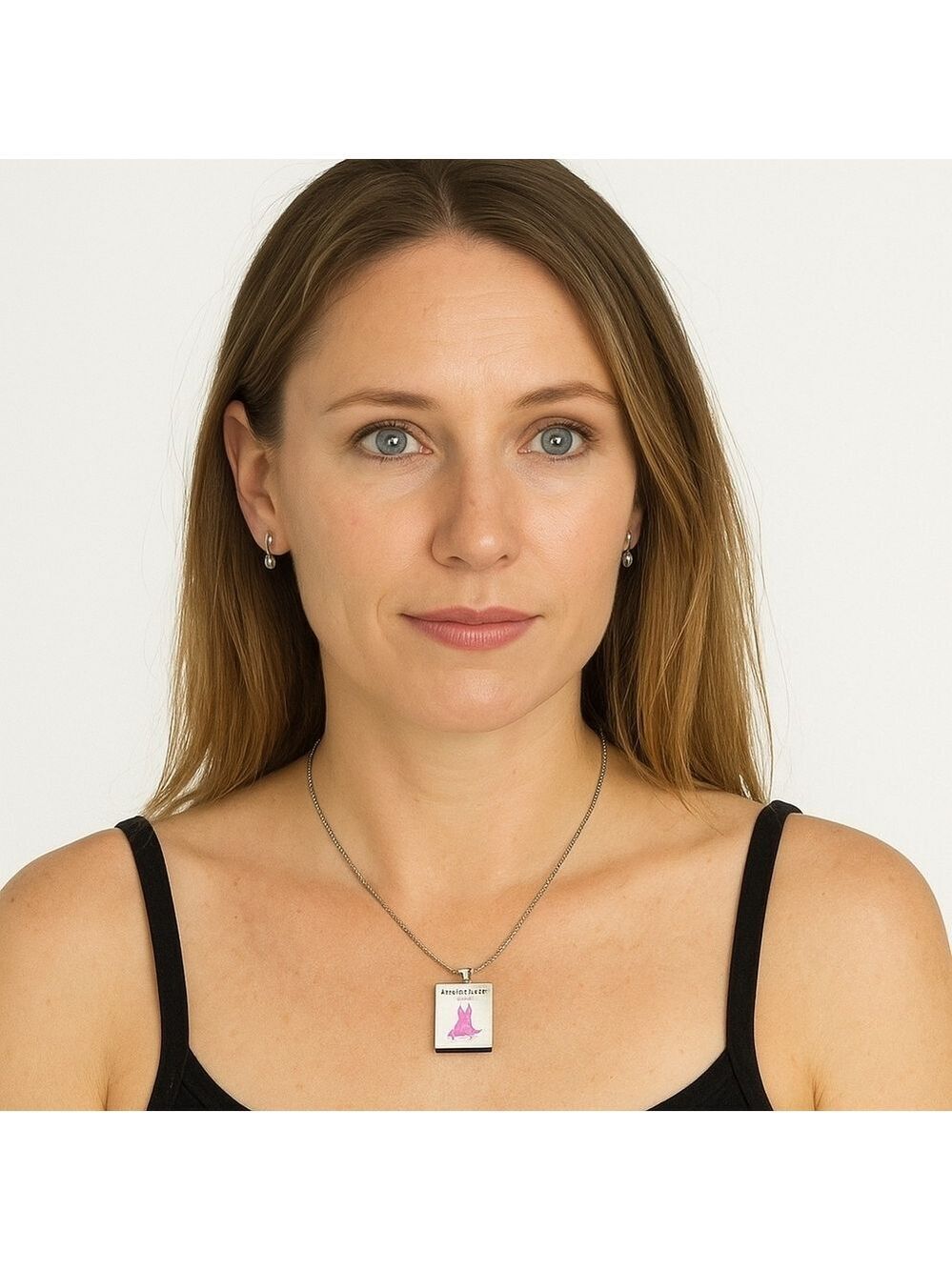 Artisan Breast Cancer Awareness Scrabble Tile Necklace